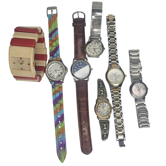 7 Analog Watches Silver Gold Y2k Steampunk Timepiece Gift As Is Project - Picture 2 of 9